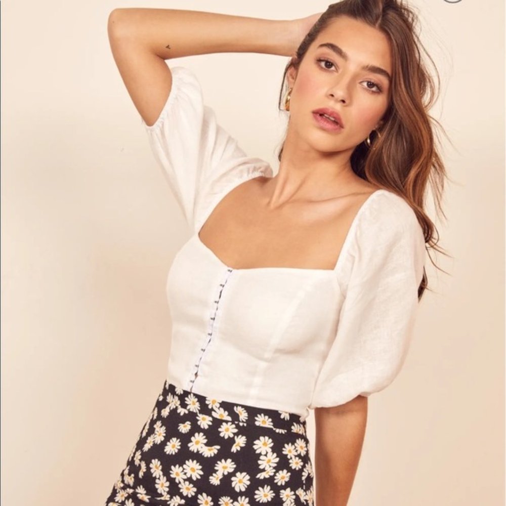 NWT Reformation Romi linen top